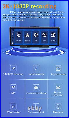 10.26 Dual Lens Dash Cam Carplay DVR Front Camera 1080P Backup Camera GPS Navi