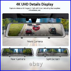 12'' Dash Cam GPS WIFI Night Vision Car Recorder Reversing Camera Front And Rear