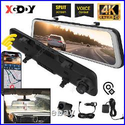 12 In Dash Cam Car DVR Recorder Camera 4K Wifi GPS Voice Front Rear View Mirror