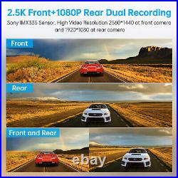 12 Mirror Dash Cam Front & Rear Camera 2.5K Touch Screen Car DVR Voice Control