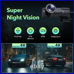 3.16 Dual Dash Cam 5GHz WiFi GPS 4K Front and 4K Rear Car Camera Night Vision