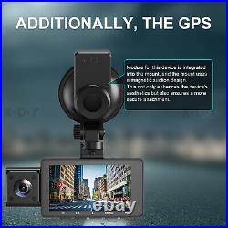 3 Channel Dash Cam Front/Rear/Inside Camera 2K+1080P2 HD 170° WiFi GPS G-Sensor