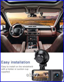 3 Channel Dash Cam Front and Rear Inside Dash Camera for Cars 2K+1080P+1080P, 3