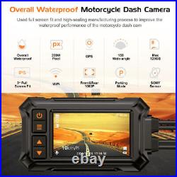 3 Motorcycle Dash Camera A12 Waterproof GPS WIFI 1080P Front Rear Night Vision