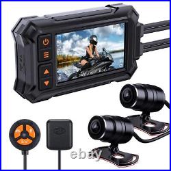 3 Motorcycle Dash Camera WIFI GPS Waterproof Front+Rear 1080P Motion UK STOCK