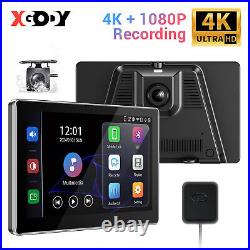 4.0K HD CarPlay Dash Cam Wireless Android Car DVR Recorder Camera Front And Rear