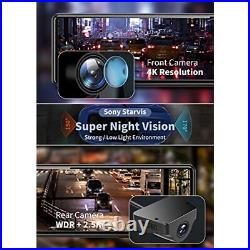 4K REDTIGER Front and Rear Mirror Dash Camwifi Mirror Camera With Free Card