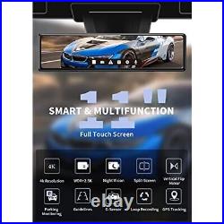 4K REDTIGER Mirror Dash Camwifi Front and Rear View Mirror Camera With Free Card