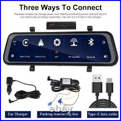 9.66 Wireless CarPlay Android Auto Dash Cam Front Rear Mirror GPS Car Camera