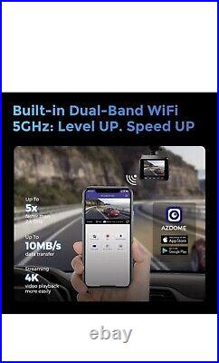 AZDOME Dash Cam Front 4K Rear 1080P, Built-in 5G WiFi GPS, Dual Lens Car Camera