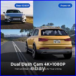 AZDOME Dual Dash Cam UHD 4K 1080P WIFI GPS Front Rear Car Camera IR Night Vision
