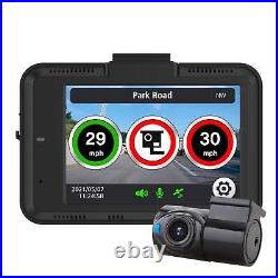 Aguri DX4000R Drive Assist Dash Cam GPS Speed Trap Detector 16GB + Rear Camera