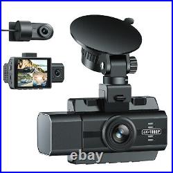 Campark 3Channel 4K Dual Dash Cam Front Rear Car Camera Three Way Night Vision