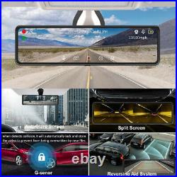 Car Camera Stream RearView 12inch Mirror 2K Video Recorder Registrator Dash Cam