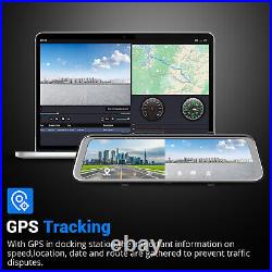 Car GPS WIFI Dash Cam Front And Rear Touch Mirror Car DVR Video Recording Camera