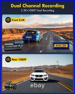 D600 4K Dash Cam Front and Rear Wifi Dashcam with 64GB SD Card, Dual Car Camera