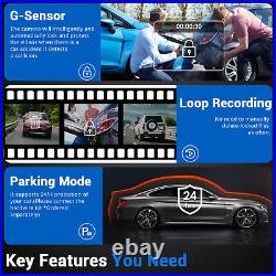 Dash Cam Car Mirror Camera In Car Camera Front Rear 24h Parking 64GB Card GPS