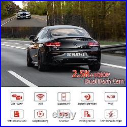 Dash Cam Front & Rear WiFi 2.5K+1080P Dual Dashcam for Cars with 64G FREE UK P&P