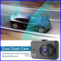Dash Cam Front and Rear with Card FHD 1080P 3IPS Screen Dual Camera Dash Cam