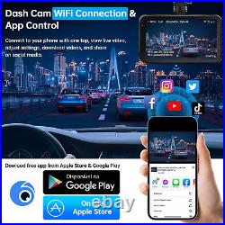 Dash Car Camera Front and Rear Wifi/App Control 64GB Card Super Night Vision