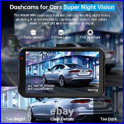 Dash Car Camera Front and Rear Wifi/App Control 64GB Card Super Night Vision