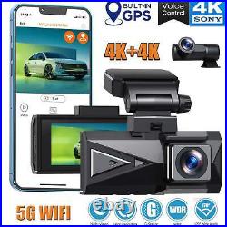 Dual 4k Dash Cam 4K Front and 4K Rear 3.16Touch Screen 5GHz WiFi GPS Car Camera