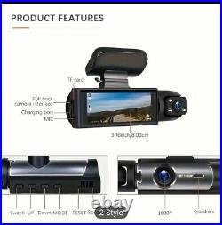 Dual Camera, Dash Cam For Cars, Front And Inside, Car Camera With IR Night Visio