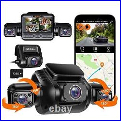 HUPEJOS 360° 4K Dash Cam, 4 Channel Camera 2K Front +1080P3 Left Right Rear