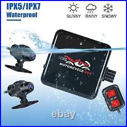 Motorcycle Dash Cam Front and Rear 1080P Dual Lens Motorbike Camera