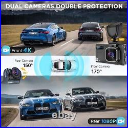 ONDASHCAM Dash Cam 4K, Dash Cam Front and Rear, Car Camera Dash Camera