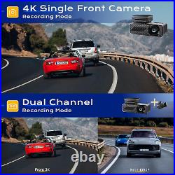 Pelsee 4K Dash Cam Front and Rear, 4K Single Front Dash Camera, 2K/1080P Dual