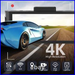 REDTIGER 4K Dash Camera Free Hardwire Kit Parking Mode Front and Rear Dash Cam
