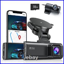 REDTIGER 4K Dual Dash Camera Front and Rear dash Cam Built-in WiFi GPS for Car