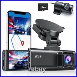REDTIGER Dash Cam 4K Front and Rear Dash Camera Parking Mode Built-In WiFi & GPS