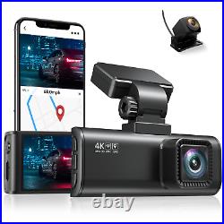 REDTIGER F7N 4K Dash Cam Front and Rear Built-in WiFi&GPS Dash Camera for Cars