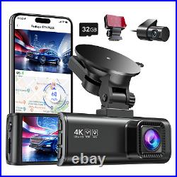 REDTIGER F7NP Dash Cam Front and Rear 4K Full HD Dash Camera Free 32GB SD Card