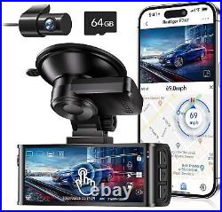 REDTIGER F7NT Dash Camera 4K Front and Rear, Touch Screen 3.18, Free 64GB Card