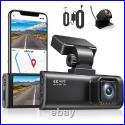 REDTIGER Front and Rear Dash Cam Wifi Free Hardwire Kit Dual Dash Camera