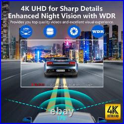 REDTIGER Front and Rear Dual Dash Camera Free Hardwire Kit Dash Cam Wifi
