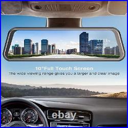 TOGUARD 10'' Touch Screen Mirror Dash Cam 1080P Car Video Camera Night Vision