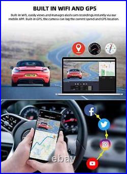 TOGUARD 3CH WiFi Dash Cam GPS 4K Front+1080P Rear Inside Car Camera DVR Recorder