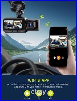 TOGUARD 4K 1080P WiFi GPS Dual Lens Dash Cam Front + Inside Car Camera Recorder