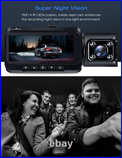 TOGUARD 4K WiFi Dash Cam GPS Car DVR Camera Dual Front Cabin Night Vision