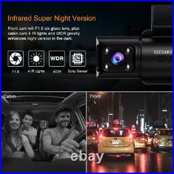 TOGUARD Dual Dash Cam Front Inside 1080P Car DVR Recorder Camera IR Night Vision