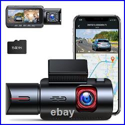 TOGUARD WIFI 4K Dual GPS Dash Cam Front and Inside Night Vision Car Camera Taxi