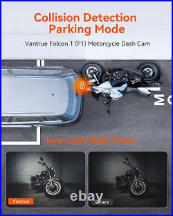 Vantrue F1 Motorcycle Camera Front and Rear 4K+1080P 5GHz WiFi Motorbike Dash