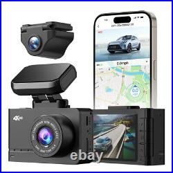 WOLFBOX 4K Dual Dash Camera Front and Rear Dash Cam Built-in WiFi&GPS for Cars