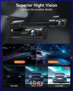 WOLFBOX Dash Cam 4K Front and Rear Dash Camera WiFi GPS with Free SD Card