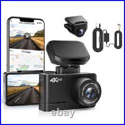 WOLFBOX Dash Cam Front and Rear 4K+1080P D07 Car Dash Camera Parking Monitor GPS