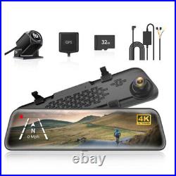 WOLFBOX G840S 12 4K Dash Camera Mirror Front and Rear Cam Parking Monitor Dash
